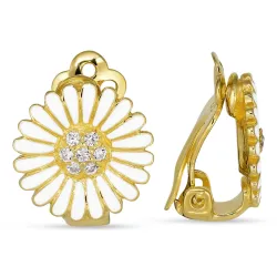 14 mm margriet oorbellen in verguld zilver - Matilda