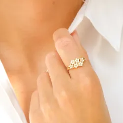 margriet ring in verguld sterlingzilver