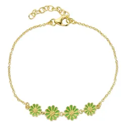 margriet lichtgroene armband in verguld sterlingzilver - Maggie