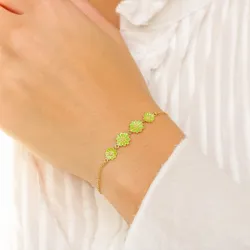 margriet lichtgroene armband in verguld sterlingzilver - Maggie