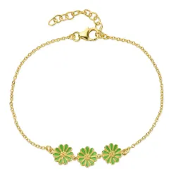 margriet lichtgroene armband in verguld sterlingzilver - Maggie