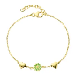 hart margriet lichtgroene armband in verguld sterlingzilver - Maggie
