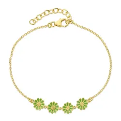 margriet lichtgroene armband in verguld sterlingzilver - Maggie