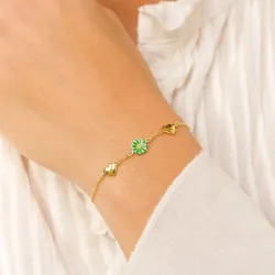 hart margriet armband in verguld sterlingzilver - Maggie