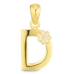 letter d hanger in verguld sterlingzilver