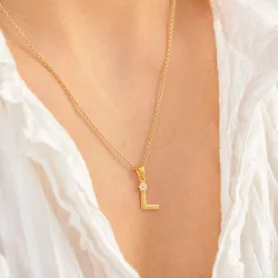 letter l hanger in verguld sterlingzilver