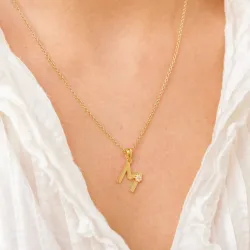 letter m hanger in verguld sterlingzilver