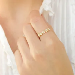 margriet witte ring in verguld sterlingzilver - Majse