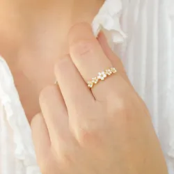 margriet witte ring in verguld sterlingzilver - Majse