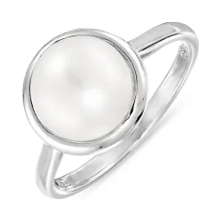 parel ring in zilver