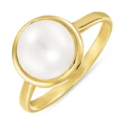 parel ring in verguld sterlingzilver