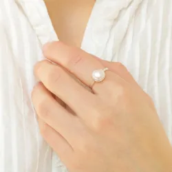 parel ring in zilver