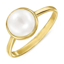 parel ring in verguld sterlingzilver