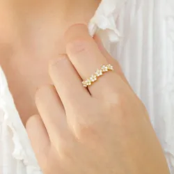 margriet witte ring in verguld sterlingzilver - Majse