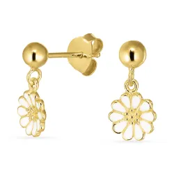 7 mm margriet oorsteker in verguld zilver - Maggie