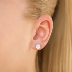 6,5 mm margriet oorsteker in zilver - Maggie