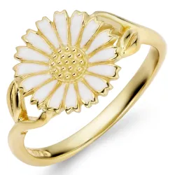 11 mm margriet ring in verguld sterlingzilver