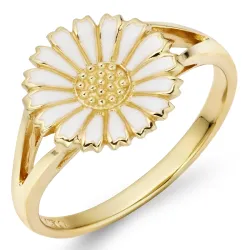10 mm margriet ring in verguld sterlingzilver