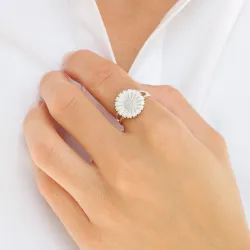 14 mm margriet ring in zilver - Marie