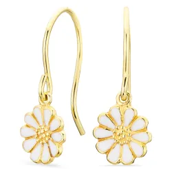 margriet oorbellen in verguld zilver