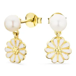 margriet parel oorbellen in verguld zilver