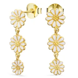 margriet oorbellen in verguld zilver