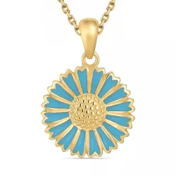 margriet blauwe ketting in verguld sterlingzilver met hanger in verguld sterlingzilver - Marie
