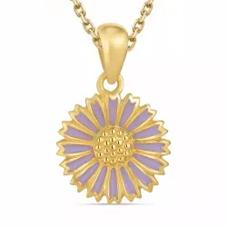 margriet paarse ketting in verguld sterlingzilver met hanger in verguld sterlingzilver - Marie