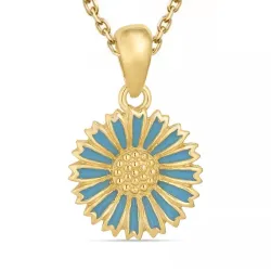 margriet blauwe ketting in verguld sterlingzilver met hanger in verguld sterlingzilver - Marie