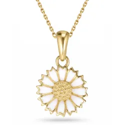 11 mm margriet ketting met hanger in verguld sterlingzilver - Marie