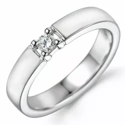 diamant mémoire ring in 14 karaat witgoud 1 x 0,10 ct