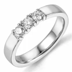 diamant mémoire ring in 14 karaat witgoud 3 x 0,10 ct