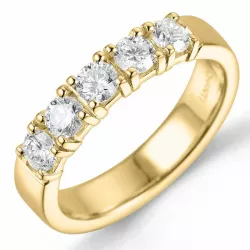 diamant mémoire ring in 14 karaat goud 5 x 0,15 ct
