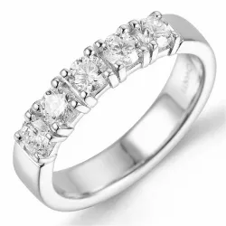 Diamant mémoire ring in 14 karaat witgoud 5 x 0,15 ct