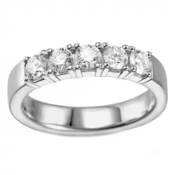 diamant mémoire ring in 14 karaat witgoud 5 x 0,20 ct