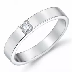 diamant mémoire ring in 14 karaat witgoud 1 x 0,05 ct