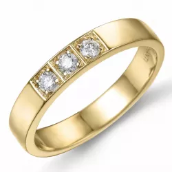 diamant mémoire ring in 14 karaat goud 3 x 0,05 ct