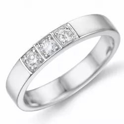 diamant mémoire ring in 14 karaat witgoud 3 x 0,05 ct