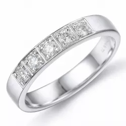 diamant mémoire ring in 14 karaat witgoud 5 x 0,05 ct