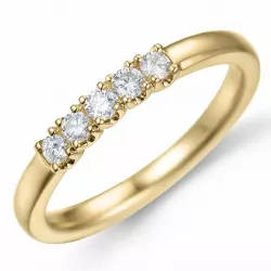 Diamant mémoire ring in 14 karaat goud 0,21 ct