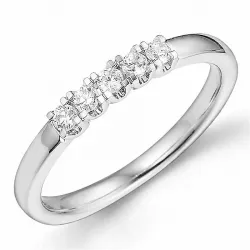 diamant mémoire ring in 14 karaat witgoud 0,21 ct
