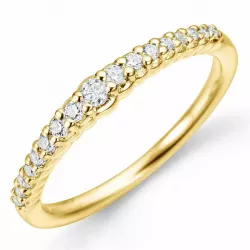 Diamant mémoire ring in 14 karaat goud 0,19 ct