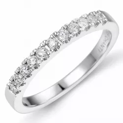 Diamant mémoire ring in 14 karaat witgoud 0,26 ct