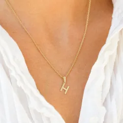 letter h hanger in 8 karaat goud - My Letter