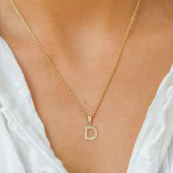letter d hanger in 8 karaat goud - My Letter
