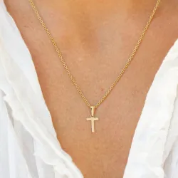 letter t hanger in 8 karaat goud - My Letter