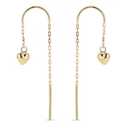 lange hart ketting oorbellen in 8 karaat goud - Gold Collection