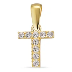 letter t hanger in 8 karaat goud - My Letter