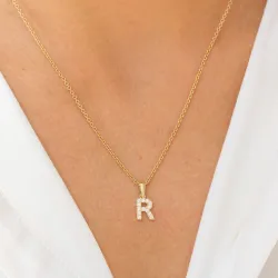 letter r hanger in 8 karaat goud - My Letter