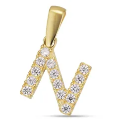 letter n hanger in 8 karaat goud - My Letter